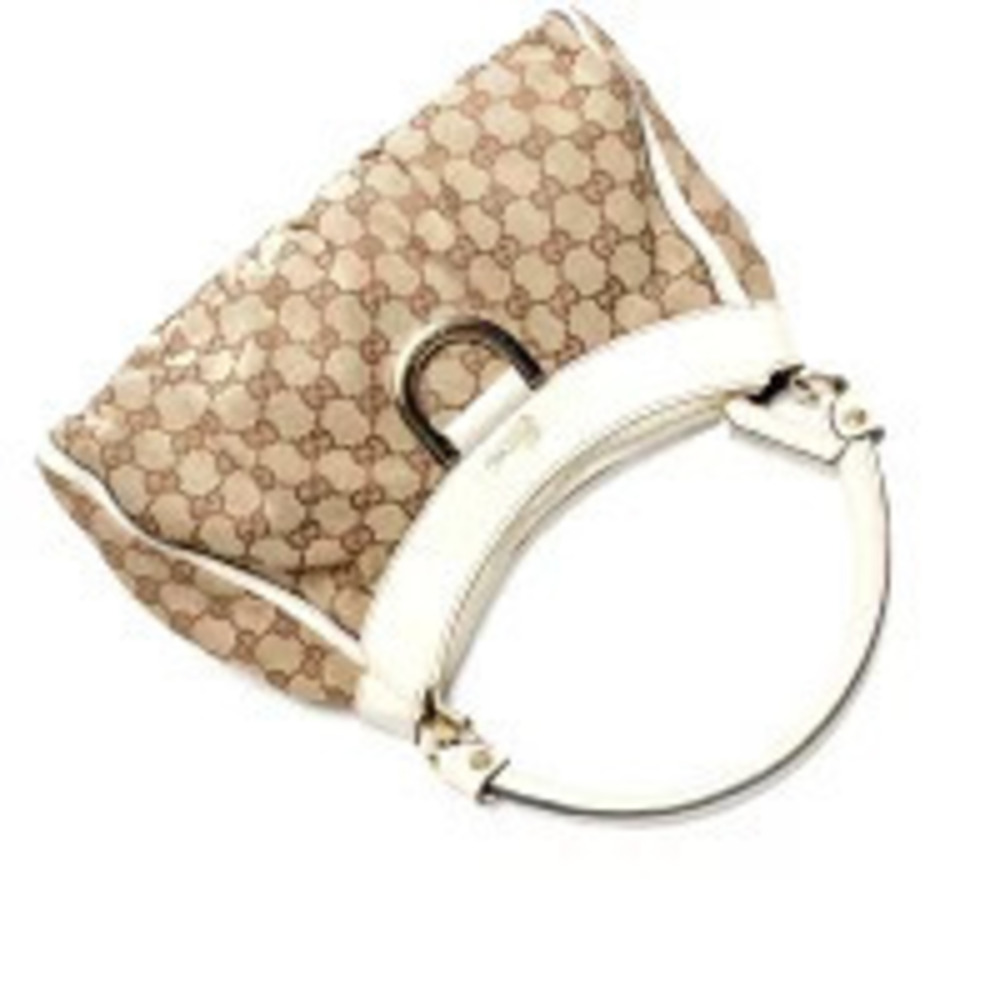 Gucci Canvas Handbag Brown Hobo GG Abbey - Picture 9 of 13